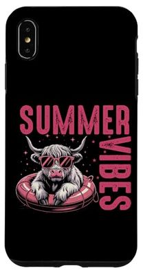 Summer Vibes Cool Cow Lunettes de soleil piscine Coque pour iPhone XS Max