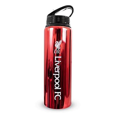 Hy-Pro Officiellt licensierad Liverpool F.C 750 ml aluminium UV-flaska | integrerad hopfällbar strå, neokromfinish, läckagesäker, lätt, BPA-fri
