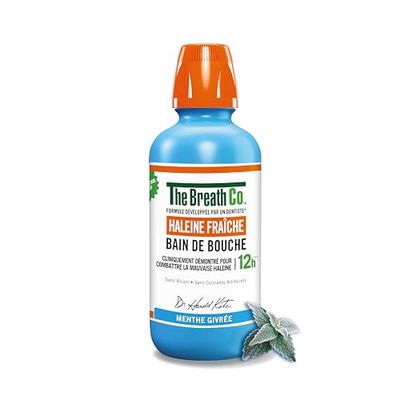 The Breath Co. - Bain de Bouche Sans Alcool - Formule développée par un dentiste - Haleine Fraîche pendant 12 heures* - Menthe Givrée, 500ml