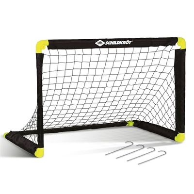 Schildkröt ® Folding Football Goal, hopfällbart fotbollsmål med innovativ vikningsteknik, tillverkat av plast, 90 x 60 x 60 cm, fristående för inomhus- och utomhusbruk, inklusive 4 markkrokar, 970987