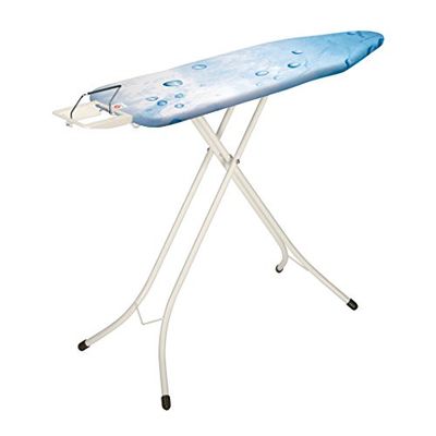 Brabantia - Mesa de passar B - para passar a vapor - universal ajustável - para destros e azul-escuro - não desliza e sem aranha, dobrável, Ice Water - 124 x 38 cm