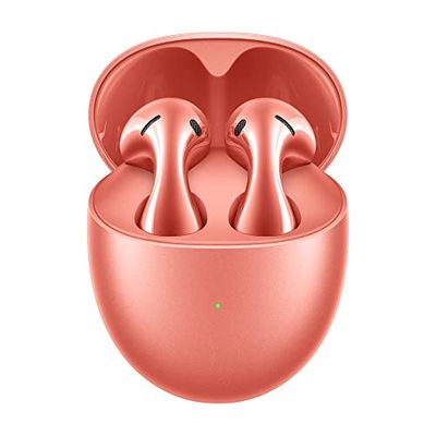 Huawei FreeBuds 5 Auriculares Inalámbricos, Bluetooth 5.2, iOS & Android, con Certificado de Óptima Resolución, Diseño Open-Fit, Doble Conexión, 30 Horas de Duración de La Batería, IP54, Coral Orange