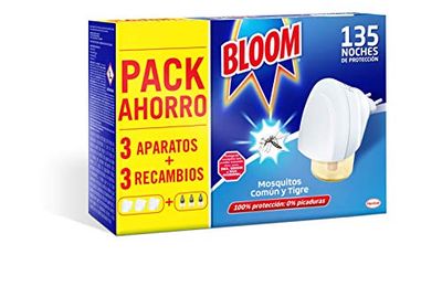 Bloom Liquide électrique contre les moustiques et le tigre, 3 appareils + 3 recharges