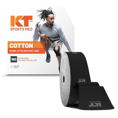 KT Tape Original Jumbo, Cotton, 150 Bandes, Pre-Couper, Noir