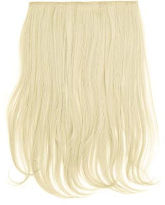 Fab One Piece Clip In Synthetic Heat Resistant Loose Waves Hair Extensions 613 - Lightest Blonde