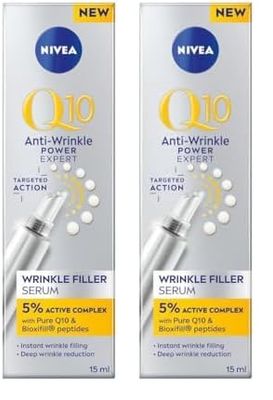 NIVEA Q10 Anti-Wrinkle Power Expert Wrinkle Filler Serum, 15ml (Pack of 2)
