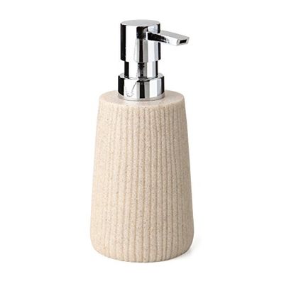 Tatay 6360200 Saigon Distributeur de Savon Liquide Polyrésine Beige 7,7 x 7,7 x 16,6 cm
