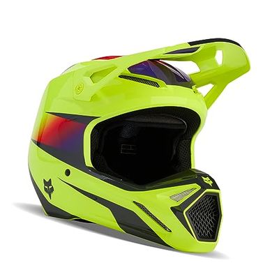 Fox Racing V1 Casque de Motocross, Jaune Floral, Taille XL