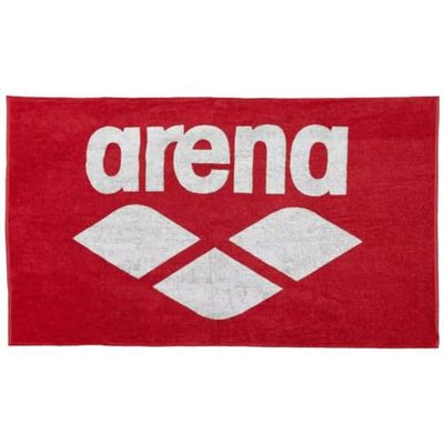 Unbekannt Arena - Toalla de algodón para Adultos (150 x 90 cm), Color Rojo y Blanco