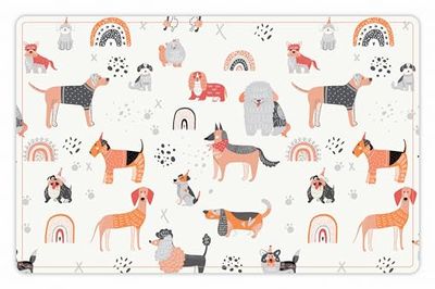 VINILIKO, Vattentät husdjursmatarmatta Happy Dogs Day 48 x 75 cm