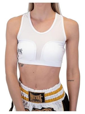 METAL BOXE Brassiere avec Coques Protège Poitrine Femme Blanc L