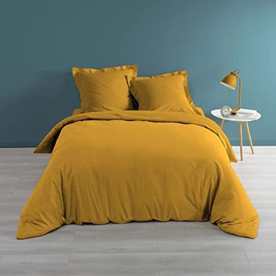 douceur d'intérieur, Copripiumino (260 x 240 cm) Percaline Ocre, Percaline di Cotone
