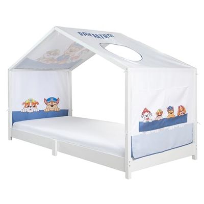 roba hoes voor Montessori huisbedden 90 x 200 cm in Paw Patrol design - Passende accessoires voor ombouw tot hemelbed - Incl. 3 opbergtassen & dakraam