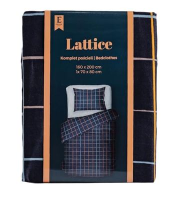 ESSEX - Lattice beddengoed 160 x 200 cm dekbedovertrek zachte microvezel dekbedovertrek - blauw