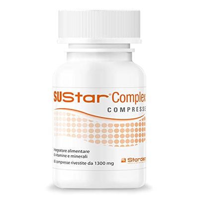 STARDEA Sustar Complex, Multivitaminico e Multiminerale, Stimola il Sistema Immunitario, Compensa gli Stati Carenziali, Biotina per Capelli, Rafforza le Unghie, 60 Compresse