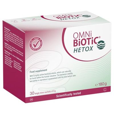 OMNi BiOTiC HETOX | 30 sachets (180g) | 9 Bacterial strains | 15 Billion Bacteria per Daily dose | Powder | Vegan | Glutenfree | Lactose-Free | for Daily use