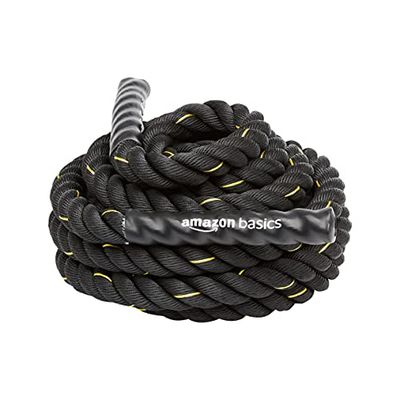Amazon Basics Corde ondulatoire lourde pour musculation/exercice 9m x 3,8cm Polyester, Noir