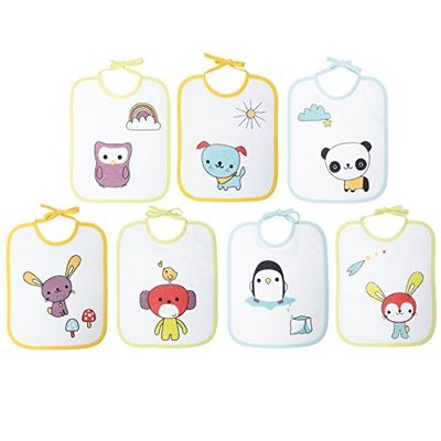 Babycalin set 7 bedrukte slabbetjes 20 x 25 cm