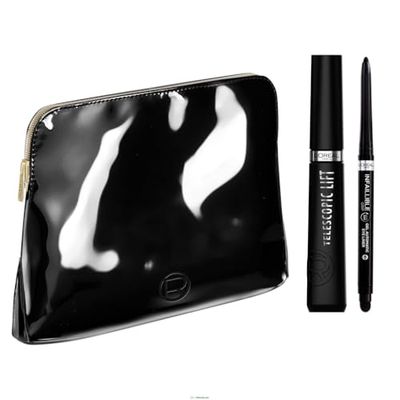 L'Oréal Paris - Trousse Maquillage Femme Luxe - 1 Mascara Telescopic Lift Noir + 1 Eyeliner Infaillible 36H Grip Liner