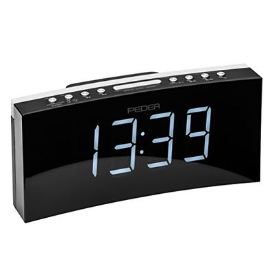 PEDEA 55005200 - Rádio (relógio, FM, 87,5 - 108 MHz, ajuste automático, LED, preto, cinzento)