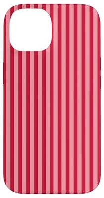 Design a righe verticali vintage vintage vintage con linee rosa rosse Custodia per iPhone 14