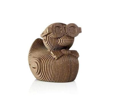 EWA Eco-Wood-Art COINBANK: Duck Einmal zusammengebaut, Wird Dieser 3D-Innenbaukasten zu einem funktionalen Sparschwein mit einem Schlüssel zum Öffnen