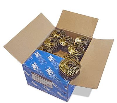 Tacwise 1093 Pregos em bobina plana sem acabamento tipo 2,5/70 mm, ponta de diamante, haste lisa, inclinados a 16°, enrolados com fio, embalagem de 9000