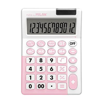 MILAN® Blister Calculatrice 12 Chiffres Rose, série Edition +