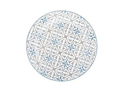 H&H Ischia Jogo pratos de fruta, Stoneware, azul/cinzento, 6 unidades