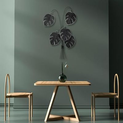 Hand-Painted Decorative Metal Wall Accessory, Black, 60 x 100 x 12 cm, 100% Metal, Unique Colour Variations, Perfect for Modern Home Decor
