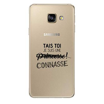 Zokko fodral Samsung A3 2016 "Stay I'm A Connass" - mjukt genomskinligt bläck svart