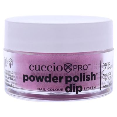 Cuccio Smalto colorato in polvere per unghie, per manicure e pedicure, polvere altamente pigmentata finemente macinata, finitura durevole con un colore ricco e impeccabile, glitter rosa scuro, 14,2 g,