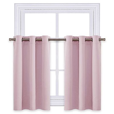 NICETOWN Cantonnières occultantes à œillets - Isolation Thermique - Économie d'énergie - pour Chambre à Coucher (Rose Lavande = Rose Layette, 2 Panneaux, 106,7 x 61 cm + tête de tête de 3 cm)