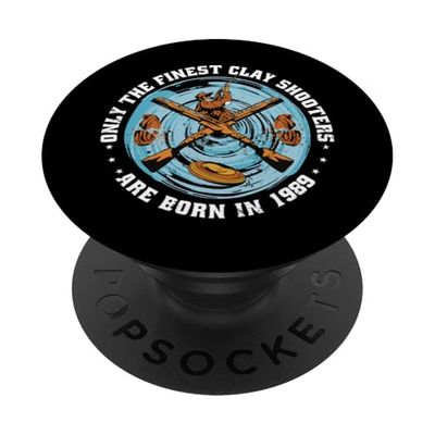 Nacido en 1989 Cumpleaños tiro de arcilla tiro al plato PopSockets PopGrip Adhesivo