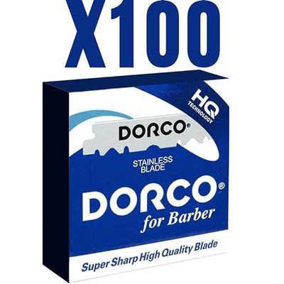 100 Premium Quality DORCO Single Edge Razor Blades - Ultra-Sharp, Long-Lasting, Professional Grade Shaving Blades - Professional Barbers' And Traditional Shaving Enthusiasts' Choice - Pack of 100
