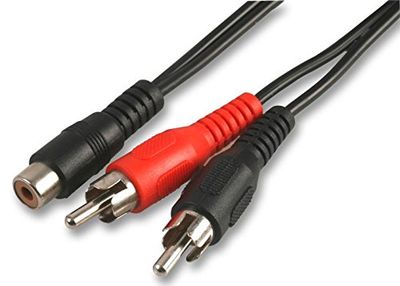 Pro Signal PSG03264 Phono (RCA) Female to 2x Male Lead, 15cm, Black
