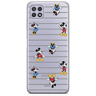 ERT GROUP mobiltelefonfodral för Samsung A22 5G originalt och officiellt licensierat Disney mönster Mickey & Minnie 007 optimalt anpassad till formen på mobiltelefonen, gedeeltelijk transparant