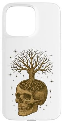 Crâne Arbre Racines Étoiles Sagesse Cosmique Death Art Coque pour iPhone 15 Pro Max