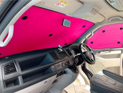 Covprotec Thermal Window Blinds Compatible With VW Tiguan (2008-2016)(5 door)(Rear Set With Stealth) With Backing Colour In Pink