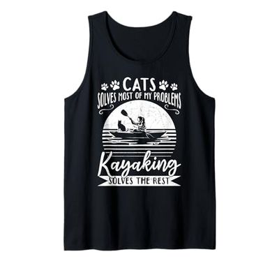 I gatti risolvono la maggior parte dei miei problemi Il kayak risolve il resto Canotta