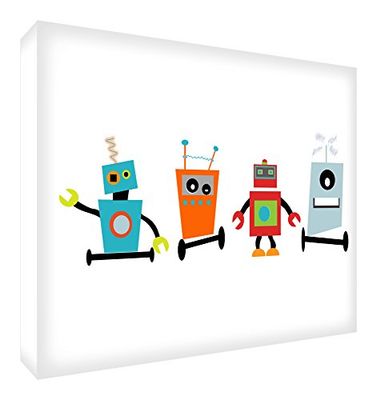 Feel Good Art Robots Bloc Décoratif en Acrylique Multicolore 21 x 14,8 x 2 cm