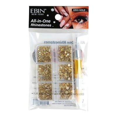 EBIN NEW YORK 3D Nail All-In-One Rhinestones - Gold