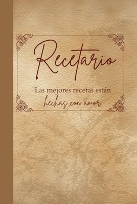 Crea tu Propio Recetario | Diseño Vintage - Pasta Gruesa, con espacio para 94 RECETAS