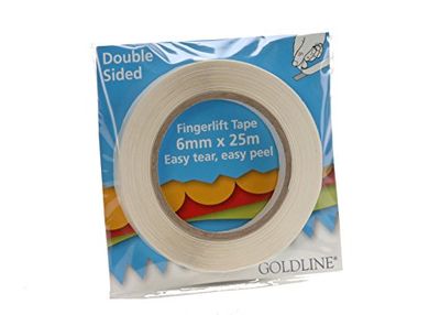 Clairefontaine - Ref GFT01Z - Goldline Double Sided Tape (Single Roll) - 6mm Width x 25m Length, Backing Paper, Wider Backing for Easy Removal, Repositionable