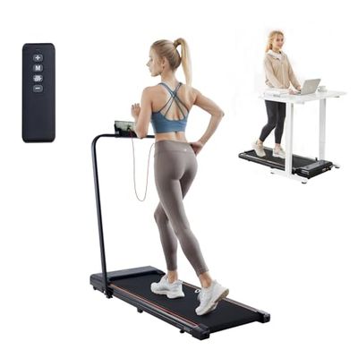 VEVOR Tappetino da Passeggio Gamma di Velocità 1-10 KM/H Macchina da Corsa per Camminare Sotto Scrivania per Ufficio e Domestico, Tappetino Portatile 2 in 1 con Manubrio, Telecomando, Schermo LED