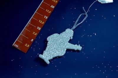 Nataluna Purpurina Colgante de Papá Noel de 15 cm, única