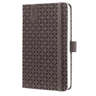 SIGEL J5122 Jolie Weekly Planner 2025, hardcover, 9,5 x 15 cm, 174 Pages, Brown