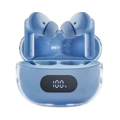 Intenso Buds Plus - Cuffie TWS True Wireless T315AE con cancellazione attiva del rumore, ENC, Bluetooth e fino a 25 ore di riproduzione musicale, blu