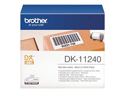 BROTHER, DK-11240 Label Roll, Barcode Labels, Black on White, 600 Labels, 102 mm (W) x 51 mm (L), Brother Genuine Supplies