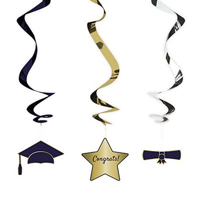 Folat 61545 Hangdecoratie Academic Elegance - 3 stuks